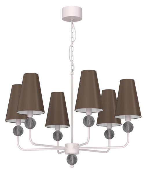 Candelabru cu lanț GRENADA 6xE14/15W/230V gri