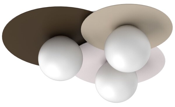 Plafonieră FLAT 3xE27/15W/230V, 55x60 cm, bej/crem/vișiniu