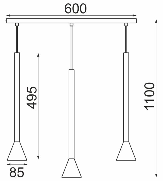 Lustră suspendată pe cablu MAZZO, 3x GU10/8W/230V, negru