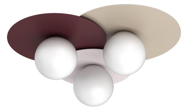 Plafonieră FLAT 3xE27/15W/230V 55x60 cm bej/crem/bordo