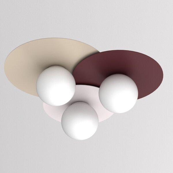 Plafonieră FLAT 3xE27/15W/230V 55x60 cm bej/crem/bordo