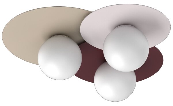 Plafonieră FLAT 3xE27/15W/230V 55x60 cm bej/crem/bordo
