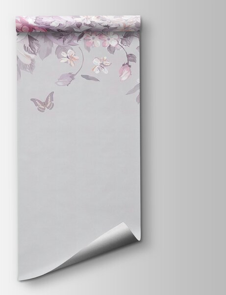 Fototapet Model floral cu fluturi, Fototapet flori, Fototapet populare, u94295v2 - Tapeko.ro
