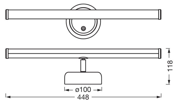 Osram - Aplică de perete LED reîncărcabilă, reglabilă NIGHTLUX LED/1,8W/5V, neagră
