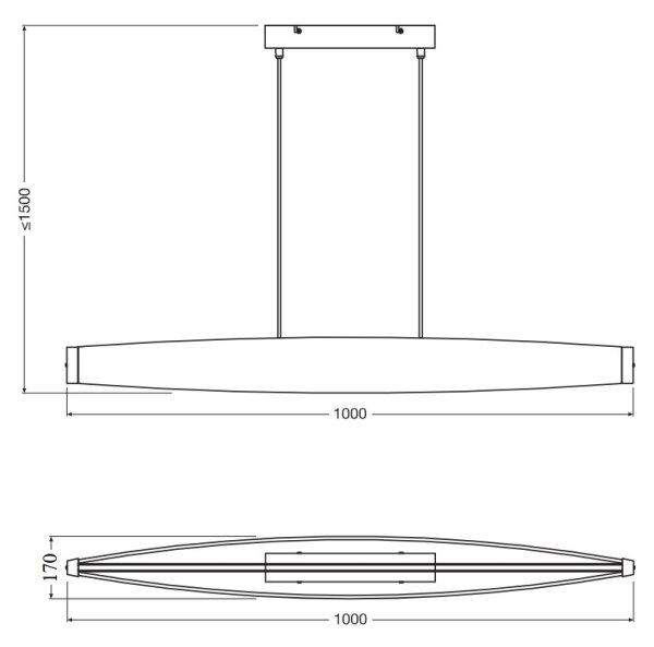Osram - Pendul LED pe cablu DECOR FLAT LED/23W/230V, gri