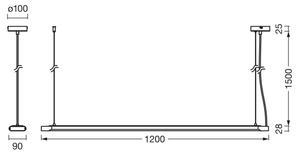 Osram - Lustră LED dimabilă suspendată pe cablu OFFICE LINE LED/40W/230V 4000K 120 cm albă