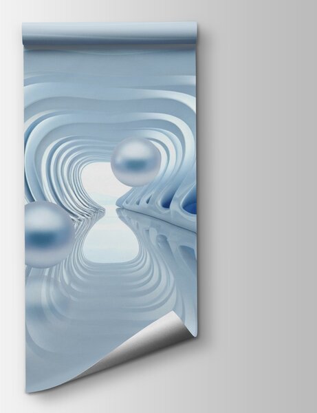 Fototapet Abundă formele fluide și globurile plutitoare, Fototapet geometric 3D, Fototapet populare, w02134 - Tapeko.ro
