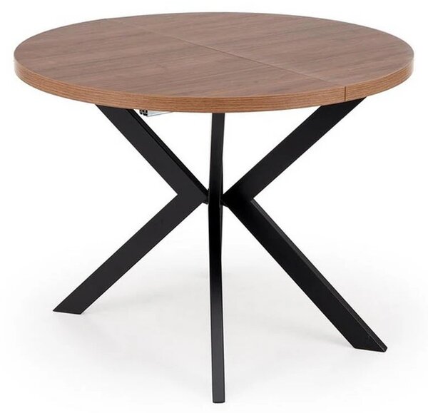 Masa extensibila PERONI, nuc/negru, PAL furniruit /otel, 100/250x100x7