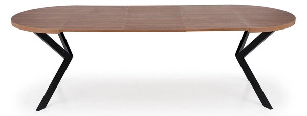 Masa extensibila PERONI, nuc/negru, PAL furniruit /otel, 100/250x100x7