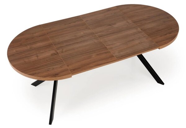 Masa extensibila PERONI, nuc/negru, PAL furniruit /otel, 100/250x100x7