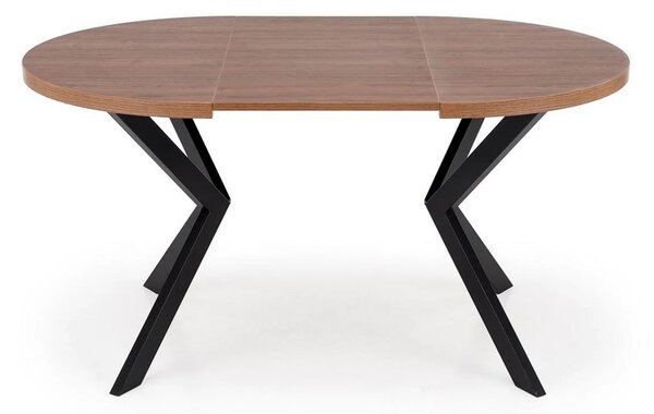 Masa extensibila PERONI, nuc/negru, PAL furniruit /otel, 100/250x100x7