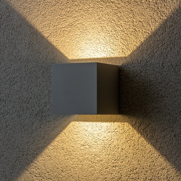 Aplică LED de exterior Brilagi CUBE LED/6W/230V gri IP54