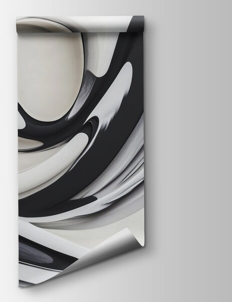Fototapet Design spiralat alb și negru, Fototapet spațiu extins, Fototapet populare, w02236 - Tapeko.ro