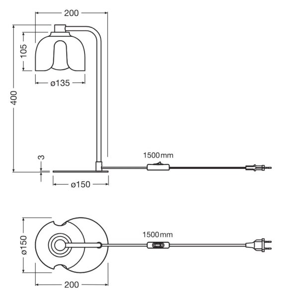Osram - Lampă de masă DECOR COROLLE 1xG9/20W/230V negru/auriu