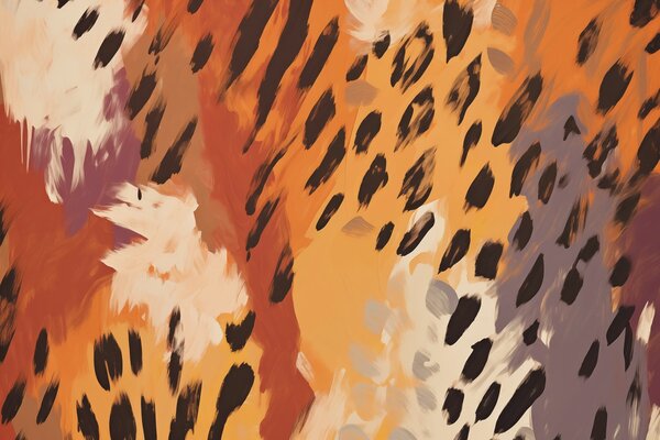 Fototapet Model abstract cu animal print în nuanțe calde, Fototapet animale, Fototapet populare, w02273 - Tapeko.ro
