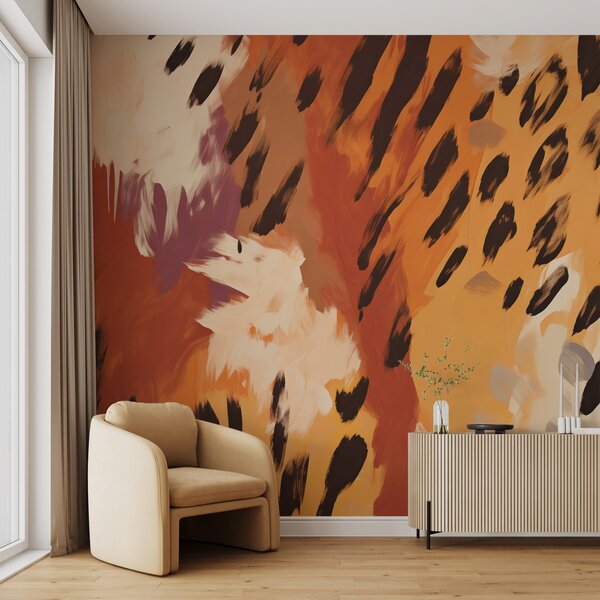 Fototapet Model abstract cu animal print în nuanțe calde, Fototapet animale, Fototapet populare, w02273 - Tapeko.ro