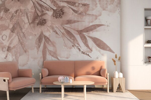 Fototapet Design floral delicat în acuarelă, Populare fototapet, Populare fototapet, w08417 - Muralas.ro