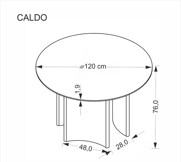Masa CALDO, nuc, 120x76 cm