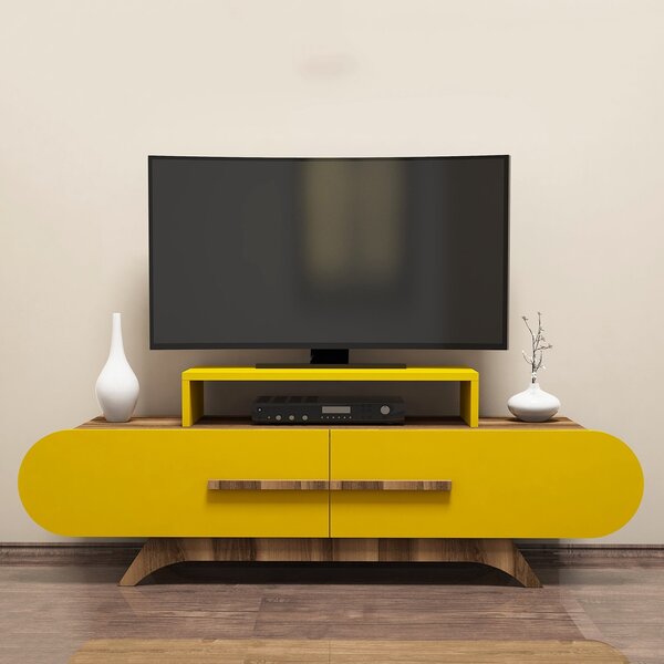 Masă TV/Dulap Dolphie (nuc + galben). 1071870