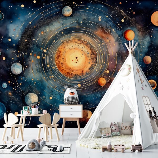 Fototapet Pictura planetelor în spațiu, Fototapet spațiu cosmic, Fototapet populare, w02268 - Tapeko.ro
