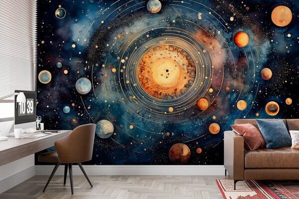 Fototapet Pictura planetelor în spațiu, Fototapet spațiu cosmic, Fototapet populare, w02268 - Tapeko.ro