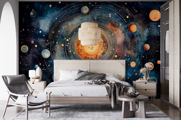 Fototapet Pictura planetelor în spațiu, Fototapet spațiu cosmic, Fototapet populare, w02268 - Tapeko.ro