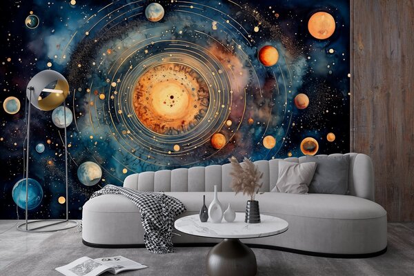 Fototapet Pictura planetelor în spațiu, Fototapet spațiu cosmic, Fototapet populare, w02268 - Tapeko.ro