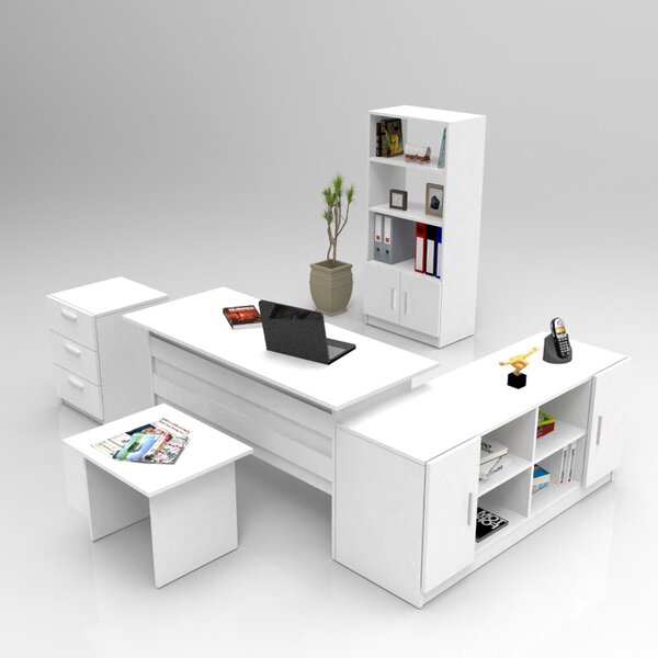 Set mobilier birou Vincent 15 (alb). 1072650