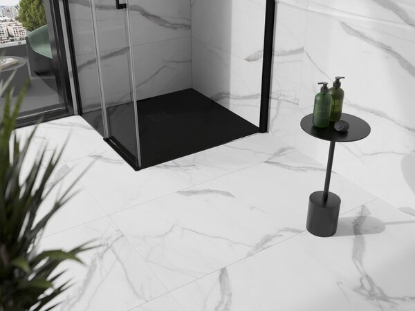 Mexen Stone+, cada pătrată din compozit mineral 70 x 70 cm, negru, capac negru, 44707070-B
