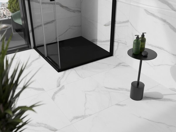 Mexen Stone+, cada pătrată din compozit mineral 70 x 70 cm, negru, capac negru, 44707070-B