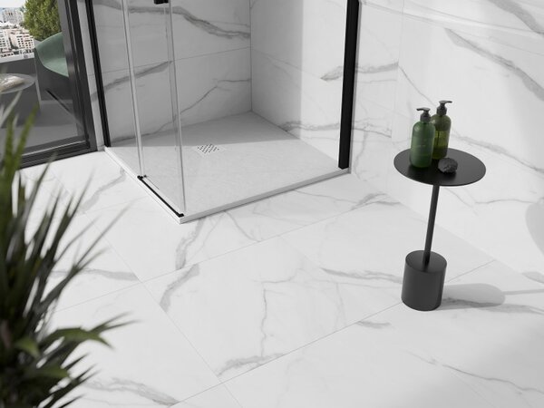 Mexen Stone+, cada pătrată din compozit mineral 70 x 70 cm, alb, capac alb, 44107070-W