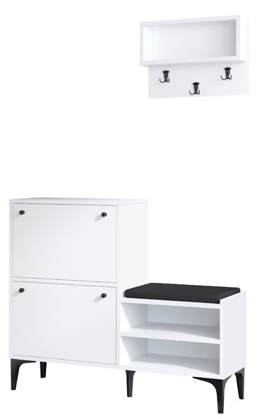Mobilier hol Aliex 6 (alb + negru). 1073371