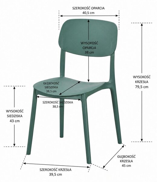 Scaun de cafenea pentru exterior Linea, verde