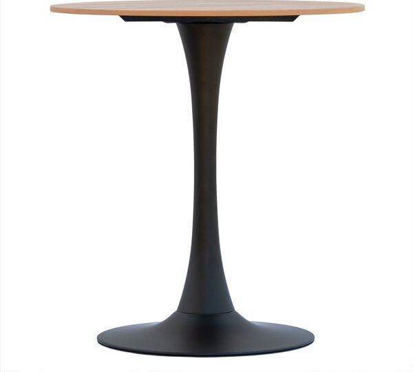 Masă de cafenea pentru exterior, de grădină, Ø70 cm, imitație lemn – culoare deschisă