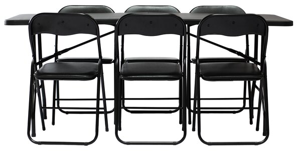 Set Mobilier Catering Exterior – Masă 200x90 cm + 6 Scaune