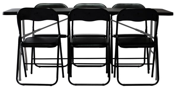 Set Mobilier Catering Exterior – Masă 200x90 cm + 6 Scaune
