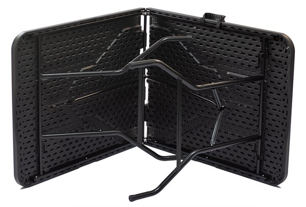 Masă Catering Neagră 200x90 cm cu Valiză