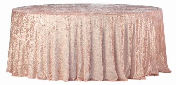 Obrus rotund din catifea roz, cu diametrul de 340 cm, numit "Velvet" din catifea