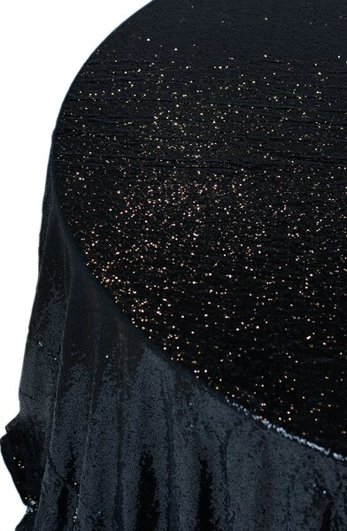Obrus cu paiete negre, cu diametrul de 340 cm