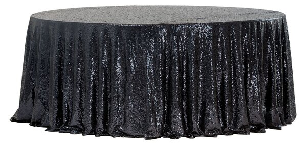 Obrus cu paiete negre, cu diametrul de 340 cm