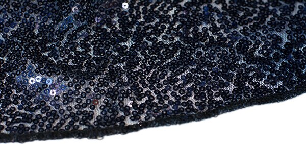 Obrus cu paiete negre, cu diametrul de 340 cm