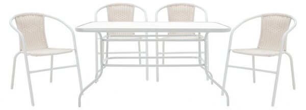 Set Masa si Scaune Gradina Valor-Obbi 5 Piese Alb