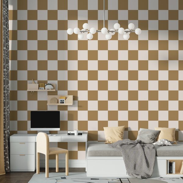 Tapet Tapet geometric în culoarea maro, Fototapet Modele, w01922v3 : Uwalls.ro