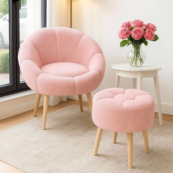 Fotoliu cu taburete Lidexa (roz). Promo -17%. 1157861