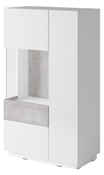 Vitrină Stacey Typ 42 (beton + alb). Promo -43%