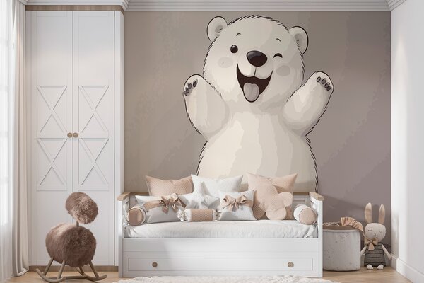 Fototapet Desen animat al unui urs polar, Fototapet animale, Fototapet populare, w02417 - Tapeko.ro