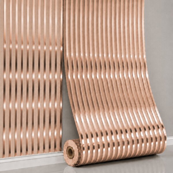 România- Panou perete autoadeziv Linear Harmony – Rose Gold 280x60x0.25 cm