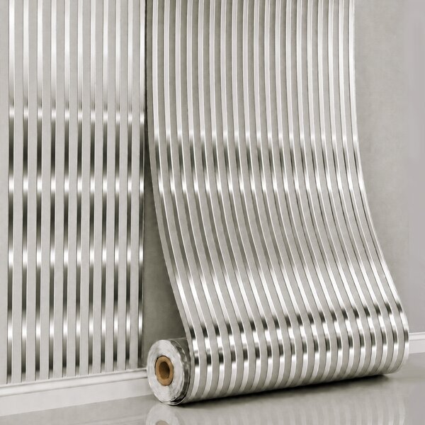 Panou perete autoadeziv Linear Harmony – Argintiu 280x60x0.25 cm