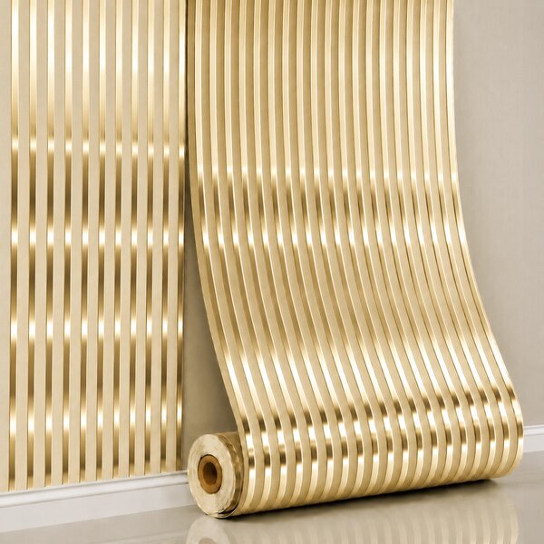 Panou perete autoadeziv Linear Harmony – Auriu 280x60x0.25 cm