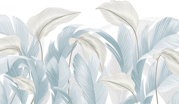 Fototapet Nuanțe delicate de frunze tropicale, Fototapet frunze palmier, Fototapet populare, w02508 - Tapeko.ro